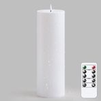 Yeelida Uzaktan Kumandalı 4 "x 12" Alevsiz Titreyen Su Geçirmez Mumlar, LED Pille Çalışan Zamanlayıcı Plastik Beyaz Paket 1 Sütun Mum Dış Mekan Kullanımı için (Uzun Ömürlü 420+ Saat)