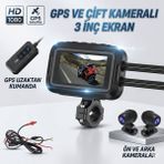 Yeelock Full Hd Çift 1080P 3 Inç Wifi Motosiklet Dvr Su Geçirmez Kamera Gps Destekli