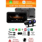 Yeelock Kör Noktalı – 6.25'' Kör Nokta Uyarılı Lastik Basınç Sensörlü 2k Full Hd Motosiklet Çift Kayıt ve Navigasyon Sistemi