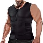 yeeplant Neopren Fermuarlı Erkek Sweat Yelek - Bel Eğitmeni ve Sauna Tank Top Kombinasyonu