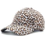 yeeplant Pamuk Moda Şapka: Güneş Şapkası Spor Şapkası Leopar Baskı Performans Beyzbol Şapkası Gri, gri, One Size