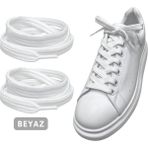 Yefer Store YeferStore 120 cm Yassı Spor Ayakkabı Bağcığı, Sneakers Bağcık, Yassı Ayakkabı Bağcığı 1 Çift - Beyaz