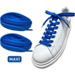 Yefer Store YeferStore 120 cm Yassı Spor Ayakkabı Bağcığı, Sneakers Bağcık, Yassı Ayakkabı Bağcığı 1 Çift - Mavi