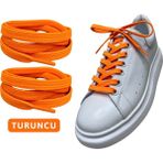 Yefer Store YeferStore 120 cm Yassı Spor Ayakkabı Bağcığı, Sneakers Bağcık, Yassı Ayakkabı Bağcığı 1 Çift - Turuncu