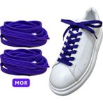 YeferStore 120 cm Yassı Spor Ayakkabı Bağcığı, Sneakers Bağcık, Yassı Ayakkabı Bağcığı 1 Çift - Mor