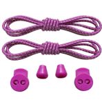 YeferStore Akıllı Kilitli Bağcık, Pratik Lastikli Ayakkabı Bağcığı, Spor, Çocuk, Klasik Ve Bot Bağcığı (Çizgili, Mor)