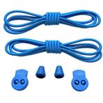 YeferStore Akıllı Kilitli Bağcık, Pratik Lastikli Ayakkabı Bağcığı, Spor, Çocuk, Klasik Ve Bot Bağcığı (Düz, Mavi)