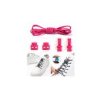 YeferStore Akıllı Kilitli Bağcık, Pratik Lastikli Ayakkabı Bağcığı, Spor, Çocuk, Klasik Ve Bot Bağcığı (Düz, Pembe)