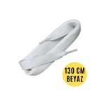 YeferStore Extra Geniş Yassı Spor Bağcık, Mcqueen Ayakkabılara Uyumlu Şık Ayakkabı Bağcığı 130 Cm Beyaz 1 Çift