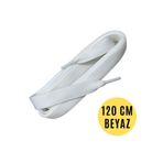 YeferStore Extra Geniş Yassı Spor Bağcık, Mcqueen Ayakkabılara Uyumlu Şık Ayakkabı Bağcığı Beyaz 120cm 1 Çift