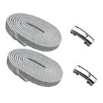 YeferStore Mıknatıslı Metal Klipsli Lastikli Ayakkabı Bağcığı, Elastik Pratik Akıllı Bağcık, Çocuk, Spor, Günlük Ayakkabı, Bot Bağcığı 1 Çift (Açık Gri)