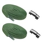 YeferStore Mıknatıslı Metal Klipsli Lastikli Ayakkabı Bağcığı, Elastik Pratik Akıllı Bağcık, Çocuk, Spor, Günlük Ayakkabı, Bot Bağcığı 1 Çift (Haki)