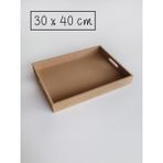 Yegane Concept Ahşap, Ham Mdf, Boyanabilir Dikdörtgen Tepsi, 40X30 cm - Kahverengi