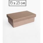 Yegane Concept Ham Mdf, Boyanabilir 15X25 cm Dikdörtgen Şapka Kapaklı Kutu - Kahverengi