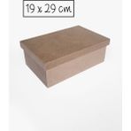 Yegane Concept Ham Mdf, Boyanabilir 19X29 cm Dikdörtgen Şapka Kapaklı Kutu - Kahverengi