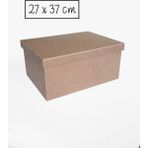 Yegane Concept Ham Mdf, Boyanabilir 27X37 cm Dikdörtgen Şapka Kapaklı Kutu - Kahverengi