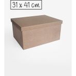 Yegane Concept Ham Mdf, Boyanabilir 31X41 cm Dikdörtgen Şapka Kapaklı Kutu - Kahverengi