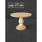 Yegane Concept Ham Mdf, Boyanabilir, Ayaklı, Yuvarlak Servis Tabağı, Sunumluk, Pasta Sunum Servis Standı, 27 cm - Kahverengi