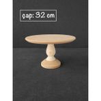Yegane Concept Ham Mdf, Boyanabilir, Ayaklı, Yuvarlak Servis Tabağı, Sunumluk, Pasta Sunum Servis Standı, 32 cm - Kahverengi