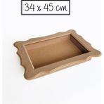 Yegane Concept Ham Mdf, Boyanabilir Cam Takılabilir Derin Figürlü Dikdörtgen Tepsi, Rölyef Tepsi Pano, 34X45 cm - Kahverengi