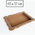 Yegane Concept Ham Mdf, Boyanabilir Cam Takılabilir Derin Figürlü Dikdörtgen Tepsi, Rölyef Tepsi Pano, 43X57 cm - Kahverengi