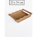 Yegane Concept Ham Mdf, Boyanabilir Dikdörtgen Gondol Tepsi, 25X34 cm - Kahverengi