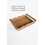 Yegane Concept Ham Mdf, Boyanabilir Dikdörtgen Gondol Tepsi, 29X41 cm - Kahverengi