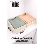 YEGGE 2 ADET Geniş Çekmece ve Dolap içi Düzenleyici, Raf Düzenleyici, 40x28x10 Çorap ve Çamaşır Organizer