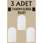YEGGE 3 Adet Takım Elbise Kılıfı, Kıyafet, Elbise Koruma Taşıma Kılıfı, Beyaz Gamboç , Elbise Hurcu