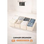 YEGGE 4 ADET Çekmece ve Dolap içi Düzenleyici, Raf Düzenleyici, 40x18x10 Çorap ve Çamaşır Organizer