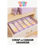 YEGGE BABY 2'li Çekmece ve Dolap içi Düzenleyici,Raf Düzenleyici,Bebek Çocuk Odası Çorap Çamaşır Organizer