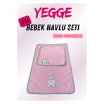 YEGGE Bebek Havlu Seti 1+1 %100 Pamuk Bebek Yıkama Havlu Seti Baby Towel Set Bebek Duş Seti