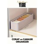 YEGGE Çekmece ve Dolap içi Düzenleyici, Raf Düzenleyici, Katlanabilir Çorap ve Çamaşır Organizer Kutu