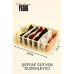 Yegge Şeffaf Sütyen Düzenleyici 36 x 32 x 12CM Dolap Içi Sütyen Organizer Çekmece Sütyen Düzenleyici - Krem - 32 x 12 cm