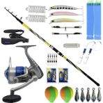 Yek Outdoor Full Takım Olta Seti Kendo Spigola Surf 390CM 100-200 gr Teleskopik Kamış&kendo Sea Power 6000 Olta Makinesi