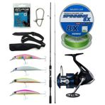 Yek Outdoor Spin Olta Seti Shimano Kamış Fx Xt Spinning Moderate Fast 2,10M 10-30G 2Pc&Shimano Makina Nexave 4000 Fı