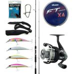 Yek Outdoor Spin Olta Seti Shimano Kamış FX XT Spinning Moderate Fast 2,10m 14-40g 2pc&Okuma Revenger RV-40 FD Olta Maki