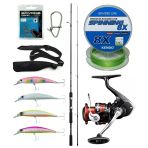 Yek Outdoor Spin Olta Seti Shimano Kamış Fx Xt Spinning Moderate Fast 2,10M 14-40G 2Pc&Shimano Sienna 4000 Fg Spin Makinesi