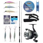 Yek Outdoor Spin Olta Seti Shimano Kamış Fx Xt Spinning Moderate Fast 2,40M 14-40G 2Pc&Okuma Revenger Rv-40 Fd Olta Makinesi