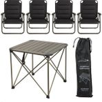 Yek Outdoor Yekoutdoor Katlanabilir Büyük Alüminyum Kamp Masası ve 4 Kişilik Konforlu Kamp Sandalyesi Seti - standart - Renkli