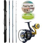 Yek Outdoor YekOutdoor Profesyonel Olta Seti Okuma Surfliner+ Surf 420cm 3 Parça Olta Kamışı&Okuma Salina SA-8000A Olta Makinesi
