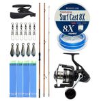 Yek Outdoor YekOutdoor Profesyonel Olta Seti Okuma Trio Rex Surf 450cm 120-250 gr 3 Parça Surf Kamışı&Savage Gear SGS8 8000 FD 8+1BB