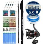 Yek Outdoor YekOutdoor Surf Olta Seti Okuma Obsidian Super Light Tele Surf 420cm 100-220gr 5 Parça Olta Kamışı&Okuma Ceymar C-8000A
