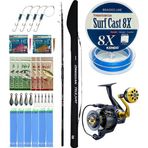 Yek Outdoor YekOutdoor Surf Olta Seti Okuma Obsidian Super Light Tele Surf 420cm 100-220gr 5 Parça Olta Kamışı&Okuma Salina SA-8000A