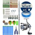 Yek Outdoor YekOutdoor Surf Olta Seti Shimano Kamış Alivio GX Surf Tele 4225 4,20m 250g Kamış&Okuma Safina Pro 8000 Olta Makinesi