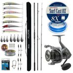 Yek Outdoor YekOutdoor Yüksek Performans Okuma Olta Seti Okuma Alijos Surf 435 cm 100+250 gr 3 Parça&Okuma Tomcat 8000 Olta Makinesi