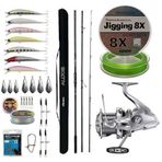 Yek Outdoor YekOutdoor Yüksek Performans Okuma Olta Seti Okuma Alijos Surf 435 cm 100+250 gr 3 Parça&Shimano Makina Ultegra 14000 XS
