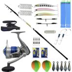 Yekoutdoor Full Takım Olta Seti Kendo Azurro Surf 420Cm 250 Gr Teleskopik Olta Kamışı&Kendo Sea Power 5000 Olta Makinesi