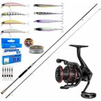Yekoutdoor Okuma Profesyonel Spin Seti Okuma Azaki Spin 274 cm 12-35 gr 2 Parça Spin Kamışı&okuma Ceymar Hd CHD-2500A Matt Black 7+1bb Olta Makinesi