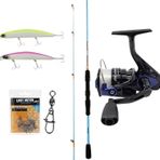 YekOutdoor Okuma Spin Olta Seti Okuma Fuel Spin 2,44 cm 15-40 gr 2 Parça Spin Kamışı&Okuma Fin Chaser X FNX-40BL Blue 1B